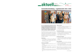 Mitteilungsblatt Nr. 9 vom 2. Mai 2025 Gemeindeentwicklung – Legislaturziele 2025–2028