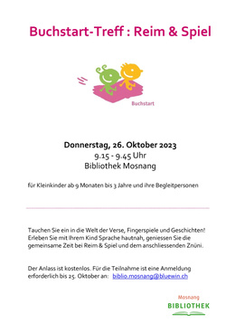 Buchstart-Treff: Reim & Spiel Buchstart-Treff