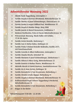 Adventsfenster Mosnang 2022 Adventsfenster Mosnang 2022